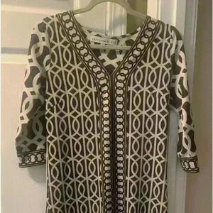 Gretchen Scott Dress Sz XS Brown Cream